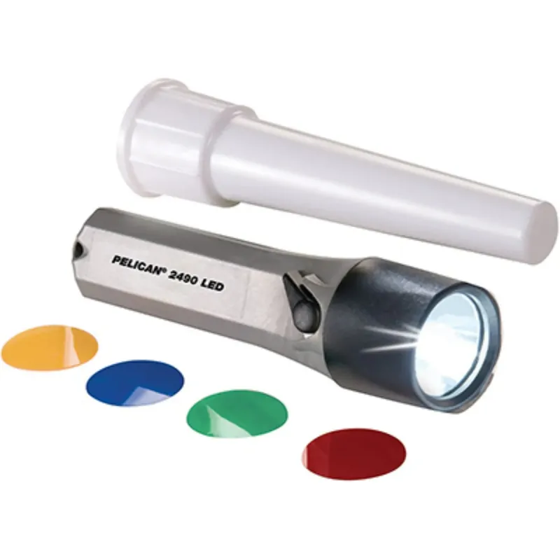 Pelican 024900-0001-180 Led Flashlight with 4 Color Wand, Gray
