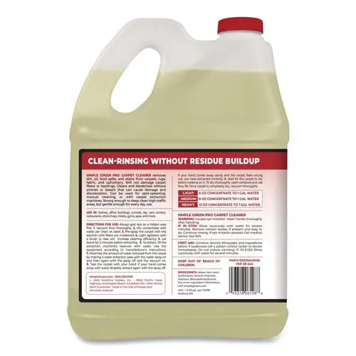 Simple Green 0510100406128 Pro Carpet Cleaner 1 Gallon (4/Carton)