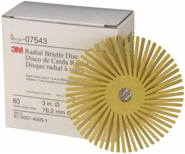 Scotch-Brite 7100138193 Radial Bristle Disc, RB-ZB, 80, 3 in x 3/8 in, 4Cartons/Case