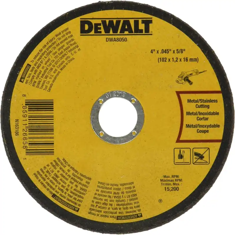 Dewalt DWA8050 Metal Cut-Off Wheel, 4-Inch X .045-Inch X 5/8-Inch
