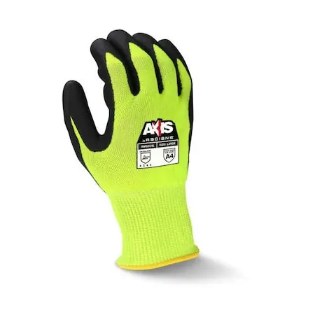 Radians RWG564L AXIS Cut Protection Level A4 High Visibility Work Glove, Size Large