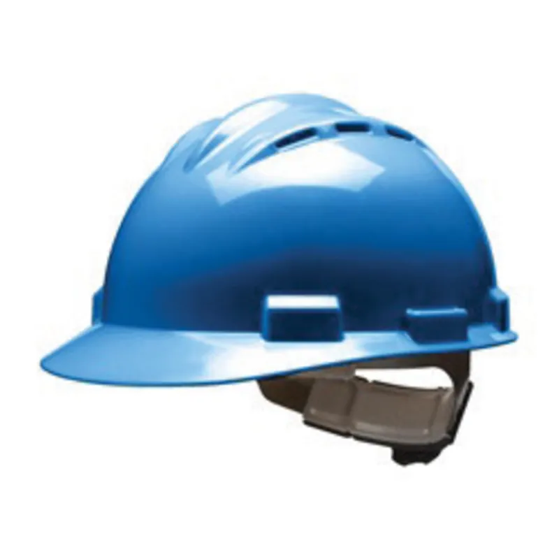 Bullard 62KBR blue HDPE cap style hard hat with ratchet/4 point ratchet suspension