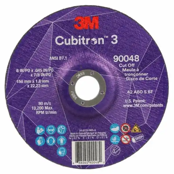 Cubitron 7100398727 3M Cut-Off Wheel 90048 60+ T27 6 in x 0.045 in x 7/8 in 25/Pack