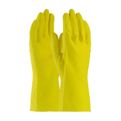 Assurance 48-L212Y/L Chemical Resistant Gloves, Cotton/Natural Rubber Latex, 11.8 in L