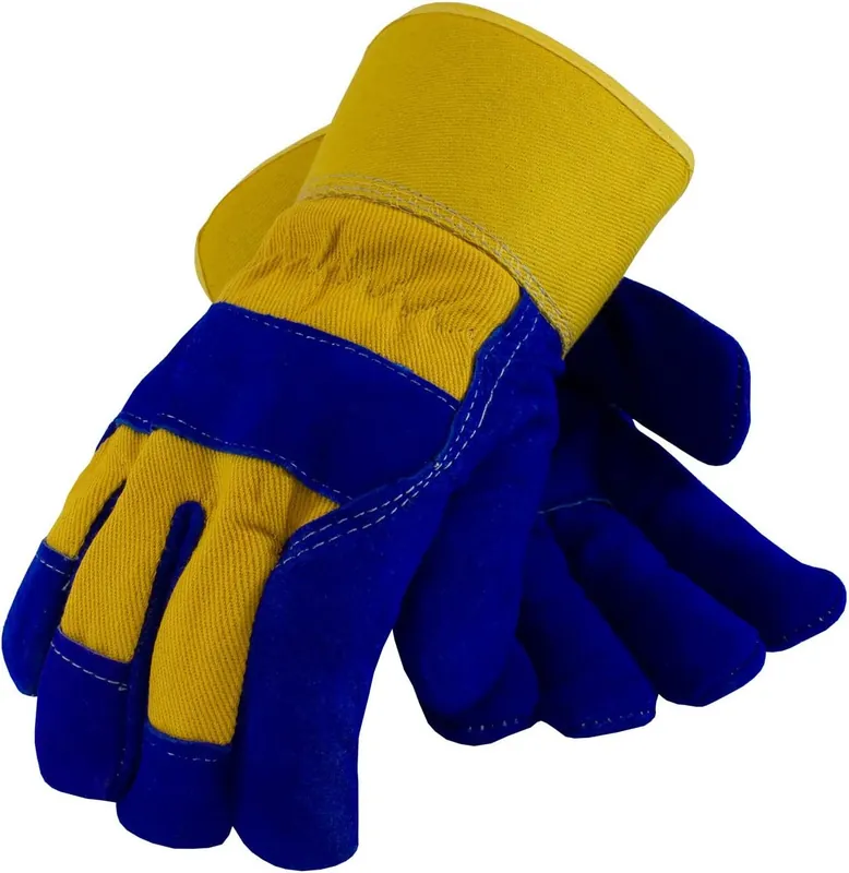 Pip 78-7863B/L Insulated Leather Palm Work Gloves, Blue Split Cowhide Palm, L