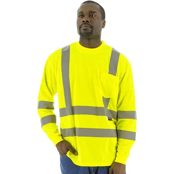 Majestic 75-5355/M Safety Long Sleeve High Visibility T-Shirt, Class 3, Medium