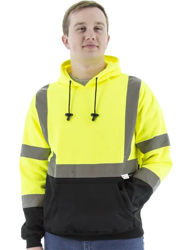 Majestic 75-5327/X1 High Visibility Hooded Pullover Sweatshirt ANSI 3, R
