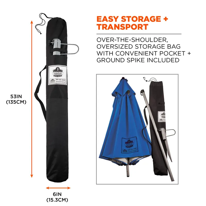 Ergodyne 12964 Shax 6100 Lightweight Industrial Umbrella 84 inches