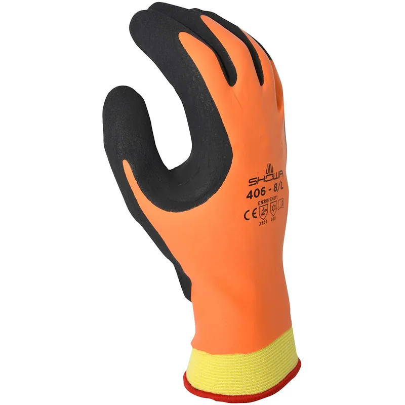 Showa 406L-08.RT 406 Full Double Coated Natural Latex Insulated General Purpose Winter Work Glove (1 Pair)