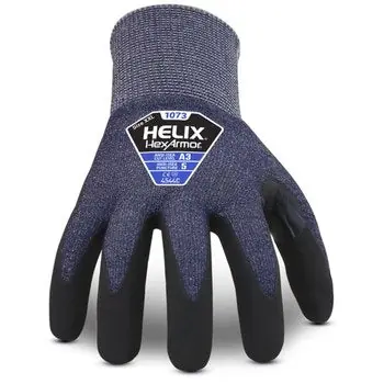 Hexarmor 1073-M (8) Helix Medium 15 Gauge Nitrile And High Performance Polyethylene Blend Cut Resistant Gloves With Nitrile Coated Palm And Fingertips