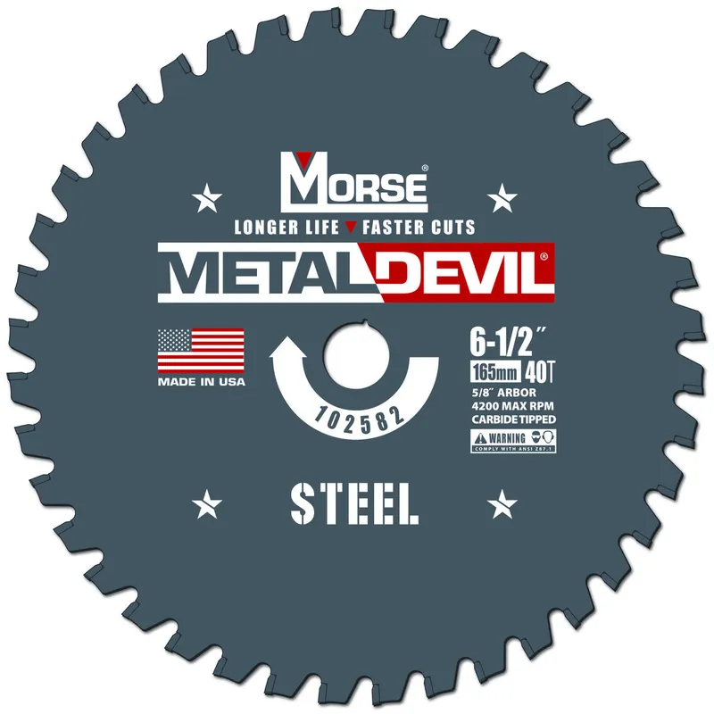 Mk Morse 102582 Metal Devil Circular Saw Blade 6 1/2 inches 40 Teeth