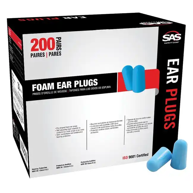 Sas Safety 6100 Foam Ear Plugs 200-Pair Pack