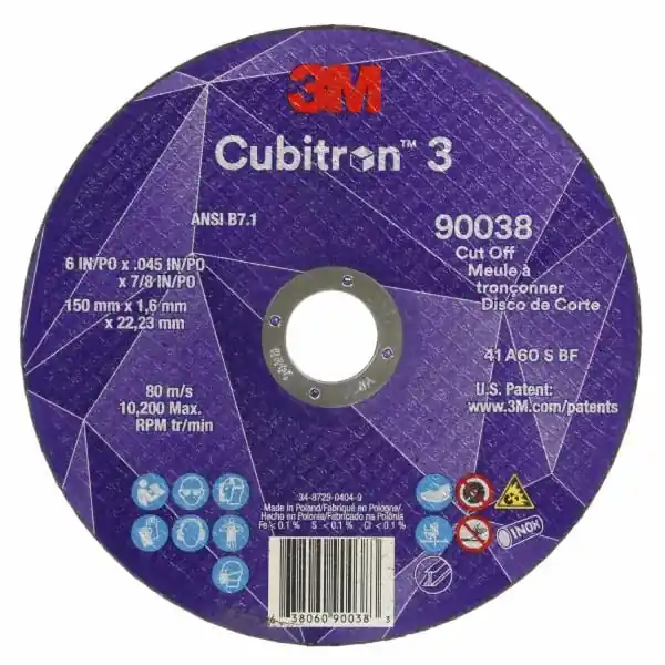 Cubitron 7100399069 3M™ Cubitron 3 Cut-Off Wheel 6 in x 0.045 in x 7/8 in 25/Pack