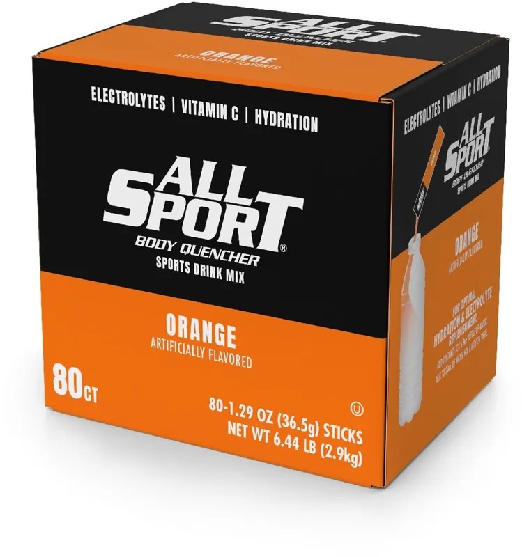 All Sport 10121240 Body Quencher Orange Flavor Powder Concentrate Electrolyte Drink (80 Sticks Per Case)