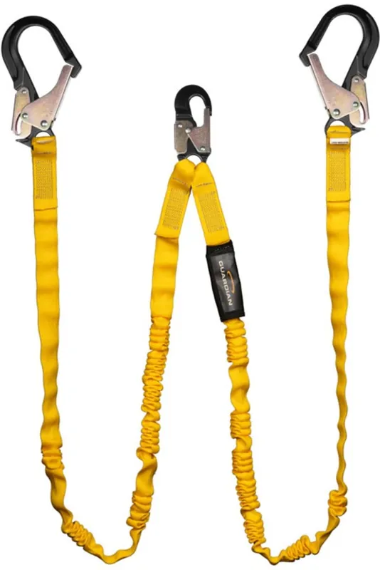 Guardian Fall Protection 21215 6-Feet Double Leg Internal Shock Lanyard with HS Aluminum Snap Hook