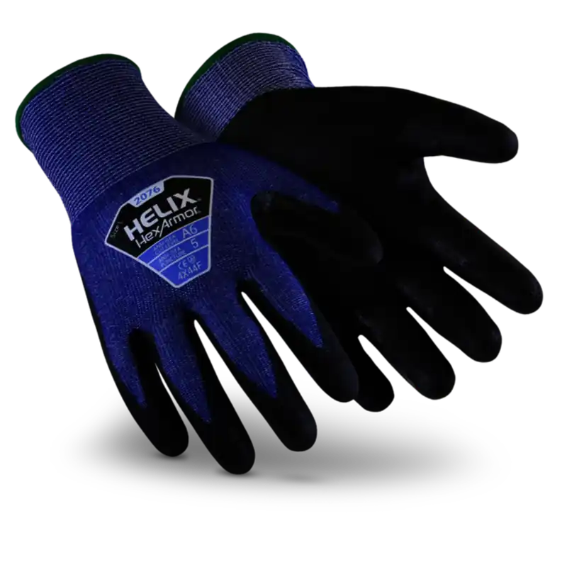 Hexarmor 2076-M (8) Helix 13 Gauge High Performance Polyethylene Blend And Polyurethane Cut Resistant Gloves With Polyurethane Coated Palm And Fingertips