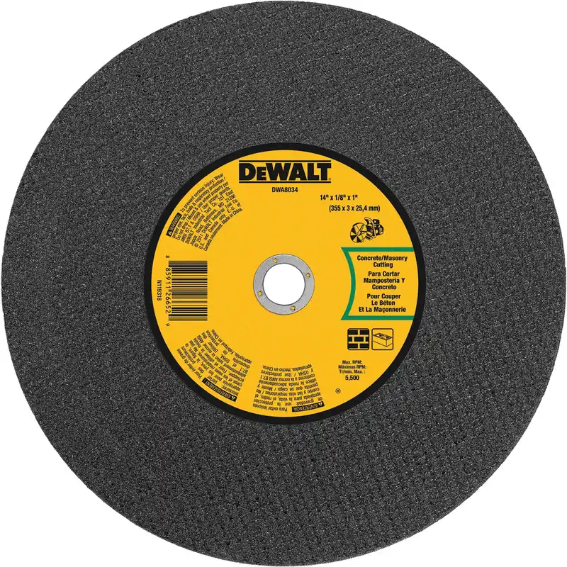 Dewalt DWA8034 Concrete Masonry Port Saw Cut-Off Wheel 14-Inch X 1/8-Inch X 1-Inch
