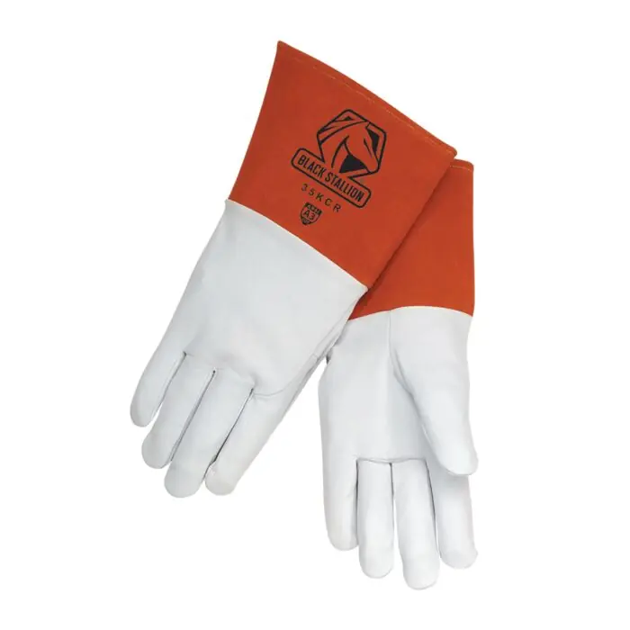 Black Stallion 35KCR-MD Top Grain Kidskin A6 Cut Resistant Tig Welding Gloves Medium