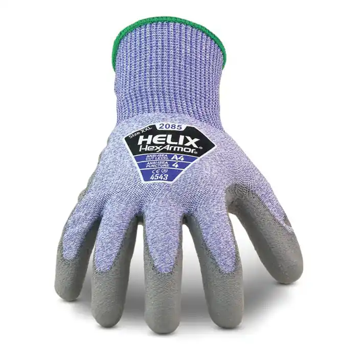 Hexarmor 2085-M (8) Coated Gloves: M (8), ANSI Cut Level A4, Palm, Dipped, Polyurethane, HPPE (13 ga), 1 PR