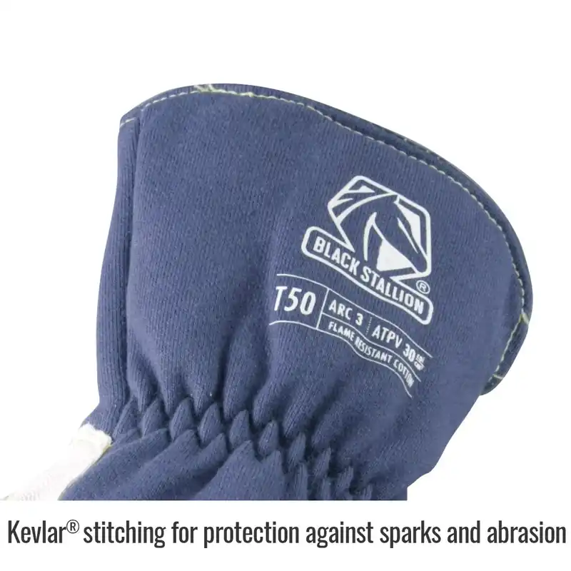 Black Stallion T50L Premium Grain Goatskin & Fr Cotton Tig Welding Glove