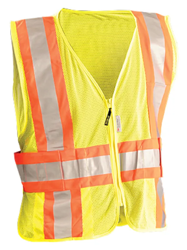 Occunomix LUX-SC2TZ-YM/L Medium - Large Hi-Viz Yellow Polyester/Mesh Vest