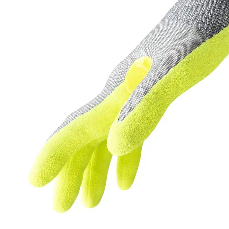 Hexarmor 3014-S (7) Knit Gloves ANSI Cut Level A6, Palm, Dipped, Nitrile, 18 GA HPPE, Sandy, High-Visibility, 1 Pair