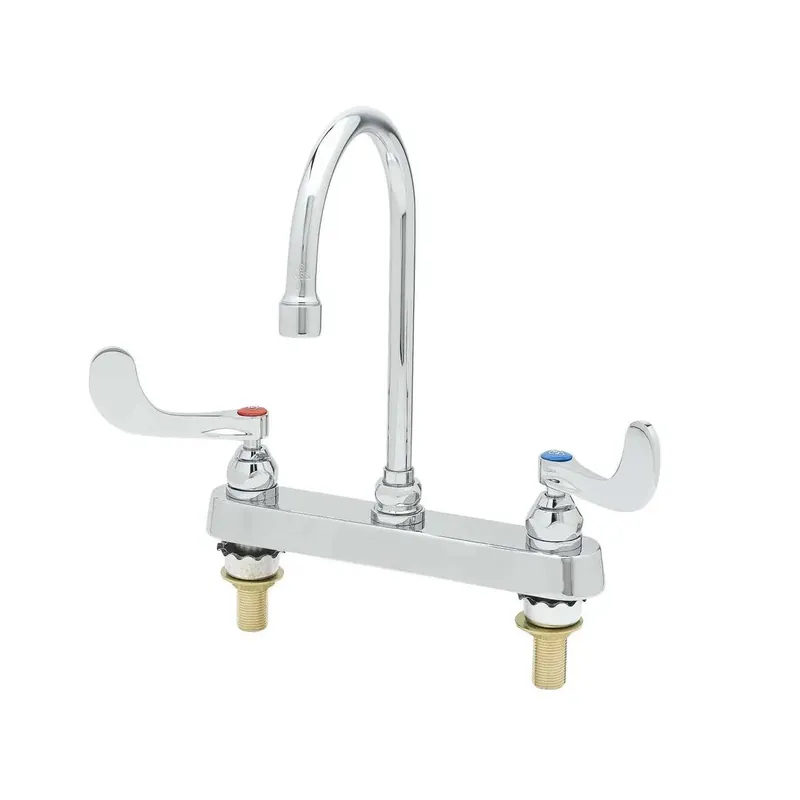 T&S Brass B-1142-04XS-F12 Workboard Faucet, 8 Deckmount, 6 Swivel