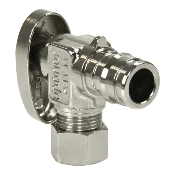 Sioux Chief LF5855038 Uponor ProPEX Chrome Brass Full-Port Angle Stop Valve ProPEX x 3/8 OD (Lead Free)