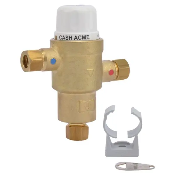 Reliance Worldwide Corporation 24524 HG145 Thermostatic Mixing Valve 3/8 inches With Compression Connections and Integral Checks