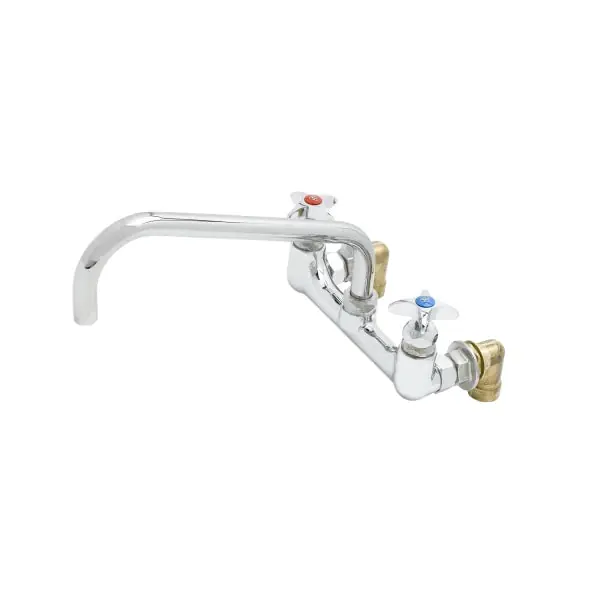 T&S Brass B-0290-M Big-Flo Mixing Faucet 8 inches Wall Mount 12 inches Swing Nozzle