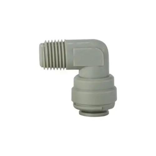 Midland Industries 20069P Push-In Tube Fitting Fixed 1/4 inches Tube OD x 1/4 inches Male NPTF 90° Elbow