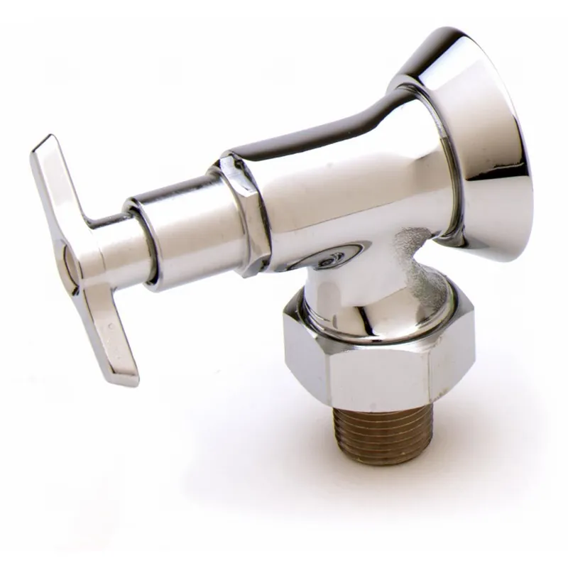 T&S Brass B-1350 Loose Key Angle Stop 1/2 inches NPT Female Inlet, 1/2 inches NPT Male Union Coupling Outlet