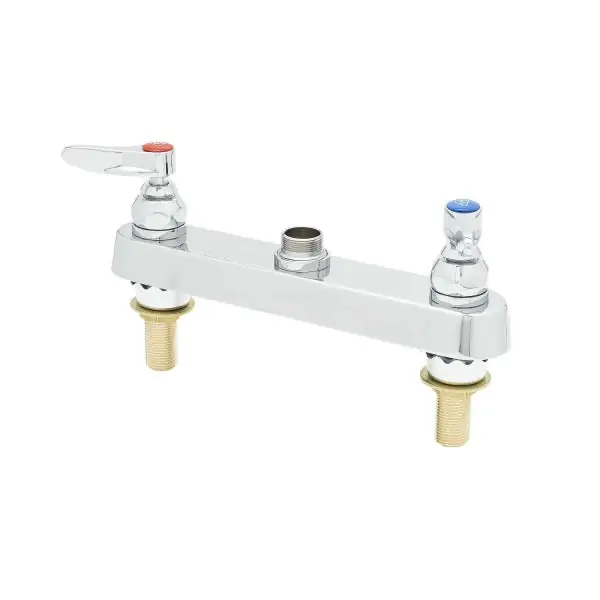 T&S Brass B-1120-LNM Workboard Deck Mounted Faucet W/ 8 inches Centers- Less Nozzle