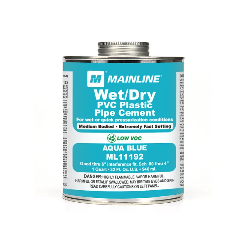 Moore Supply Co ML11192 32 oz Aqua Blue Wet/Dry Medium Body PVC Cement