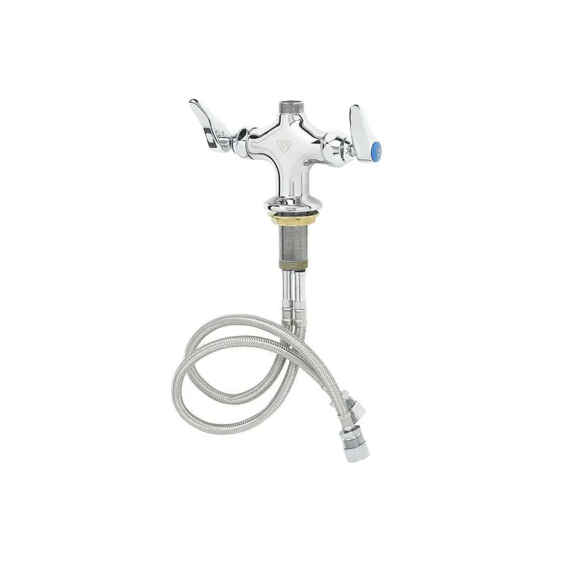 T&S Brass B-0200-LNM Double Pantry Base Faucet, Swivel Outlet, Single Hole Base, Less Nozzle