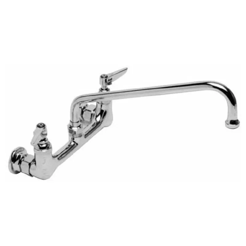 T&S Brass B-0231-M Double Pantry Faucet, Wall Mount, 8 inches Centers, 12 inches Swing Nozzle