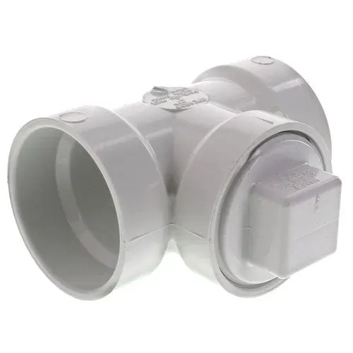 Spears P444X-020 2 PVC DWV Cleanout Tee W/Plg Hubxhubxfpt