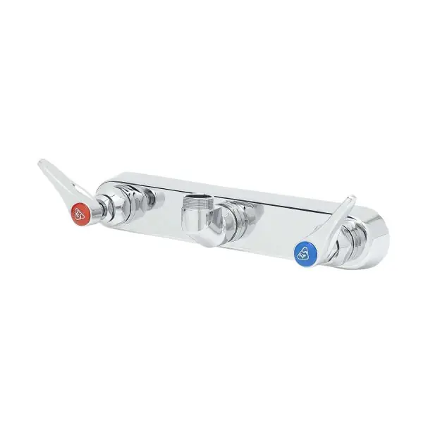T&S Brass B-1125-LNM Workboard Faucet, Wall Mount, 8 inches Centers, Lever Handles, Less Nozzle