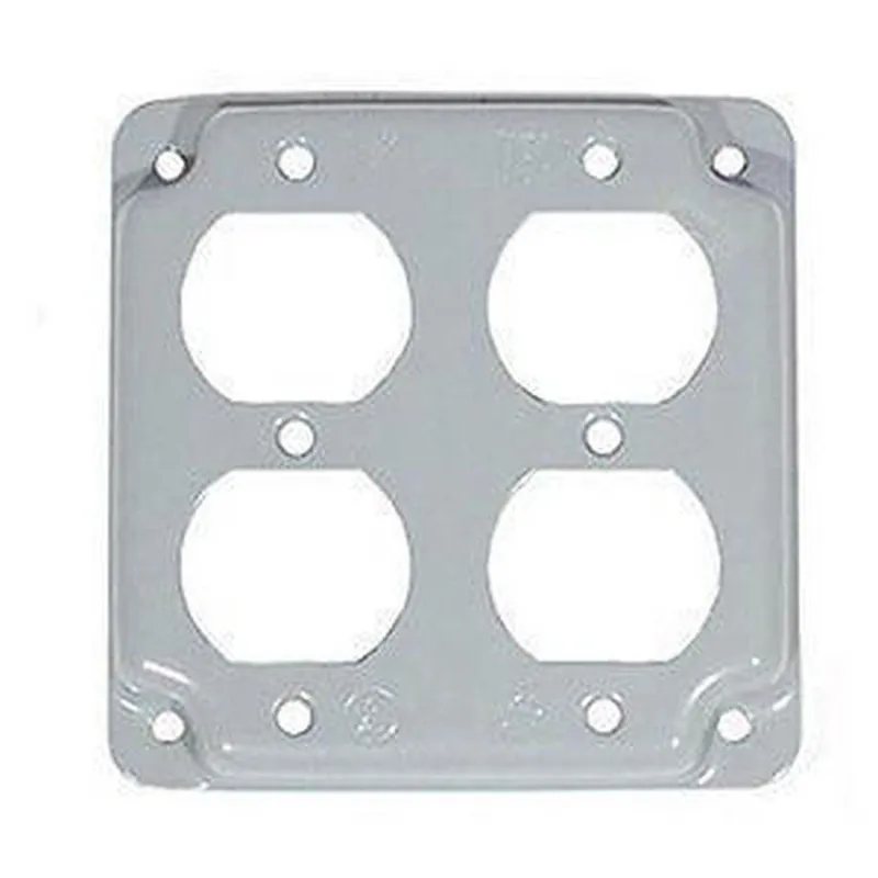 Mulberry Metal Products 11411 4 in. 2-Duplex Receptacle Steel Cover