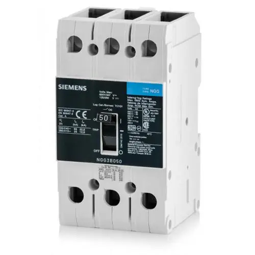 Siemens NGG3B050L NGG 3-Pole 480 Volt 50 Amp 25 kA Molded Case Circuit Breaker