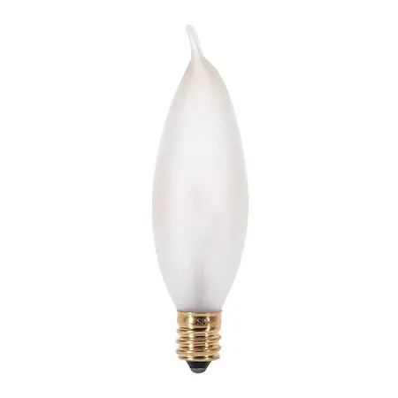 Satco S3778 Bulb, Incandescent, 25W, CA8, Candelabra Base, Decorative Light, 2PK