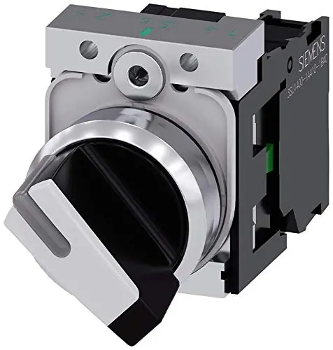 Siemens 3SU11502BF601BA0 Selector Switch, o-i, 5to500volts, 22mm