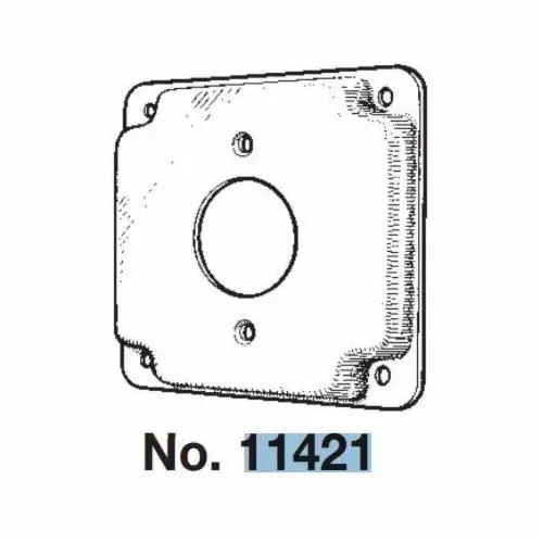 Mulberry Metal Products 11421 tl Receptacle Square Box Cover 4 in x 4 in