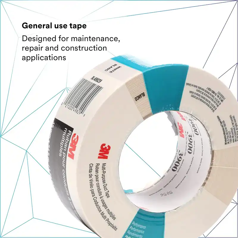 3M 3900-WHITE-48MMX54.8M Multi-Purpose Duct Tape 48 mm x 54.8 m