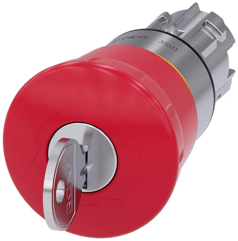Siemens 3SU10501HF200AA0 Emergency Stop Mushroom Pushbutton 22mm 40mm RONIS Lock SB30