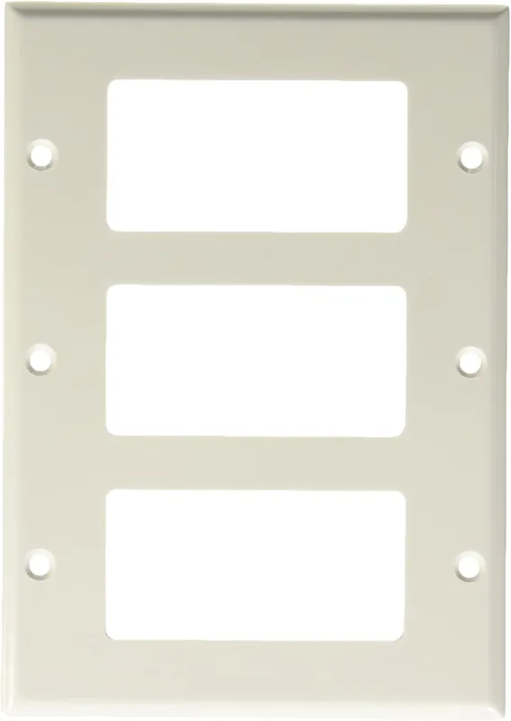 Leviton 80411-W 3-Gang Decora/GFCI Device Decora Wall Plate Standard Size