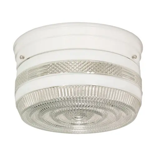 Satco SF77-098 2 Light 8 inches Flush Mount Medium Crystal White Drum