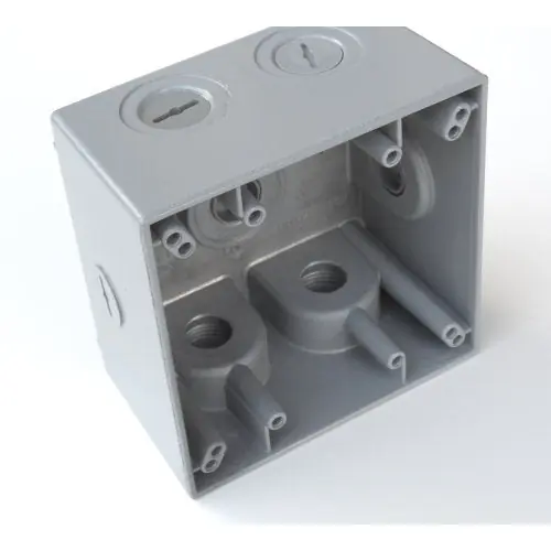 Mulberry Metal Products 30598 Wp Deep Alum Box 7 Outlets 2 Gangs 3/4 in Hub