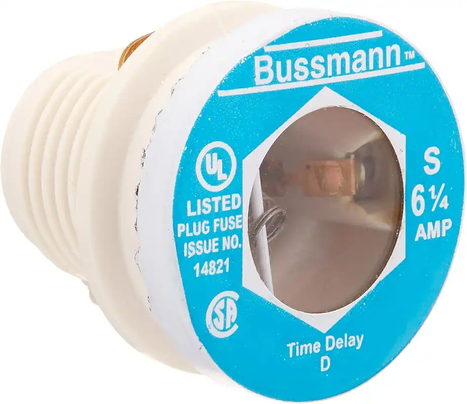 Bussmann S-6-1/4 6-1/4 Amp Type S Time-Delay Dual-Element Plug Fuse Rejection Base, 125V UL Listed, 4-Pack