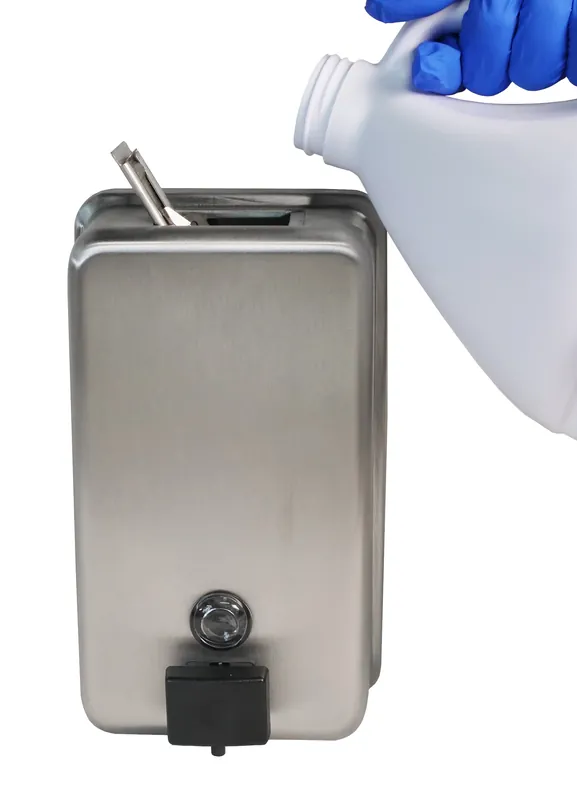 Bobrick B-2111 ClassicSeries Stainless Steel Surface-Mounted Soap Dispenser 40 fl. oz.